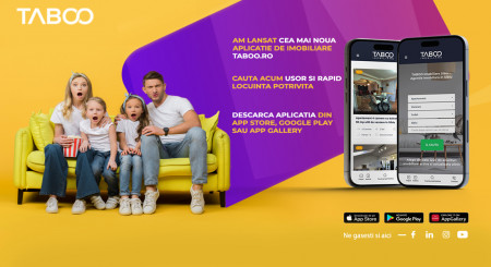 TABOO - prima agenție imobiliară din România cu aplicație mobilă pentru iOS, Android si Harmony