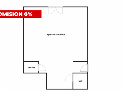 COMISION 0-Spatiu comercial 58 mpu vitrina 3 m pivnita Centrul Istoric