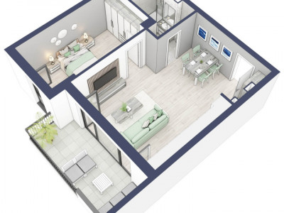 Comision 0-Apartament 2 camere 51 mp utili boxa la subsol Turnisor