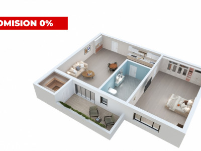 Apartament 2 camere 39 mp balcon parcare bloc cu lift