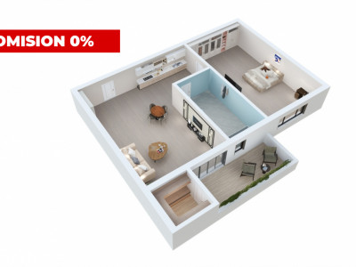 Apartament cu gradina 2 camere 39 mp balcon parcare bloc cu lift