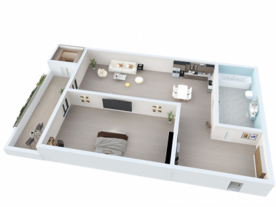 Apartament cu gradina 21 mp 2 camere 44 mp balcon parcare bloc cu lift