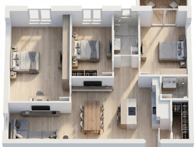 COMISION 0% Apartament de vanzare 4 camere 98mp 2 bai parcare Lupeni