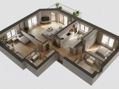 Apartament de vanzare 64mp 3 camere decomandate si balcon Turnisor