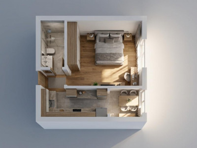 Garsoniera in Strand la etajul 1 cu pivnita de 12 mp si balcon