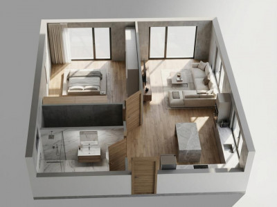 Apartament de vanzare 2 camere utilat mobilat si renovat Selimbar