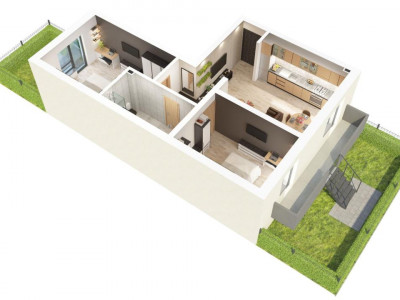 Apartament cu gradina si 3 camere decomandate de vanzare Doamna Stanca